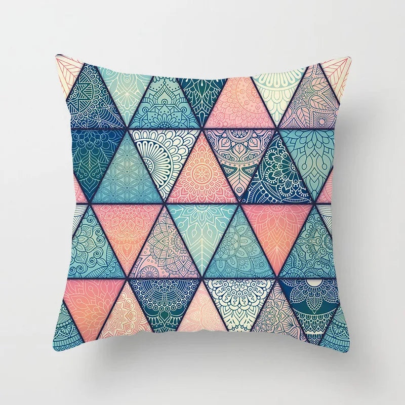 DecorBites™ Geometric Square Pillowcase Ethnic Retro Sofa Pillow Cover 45x45cm Home Decor