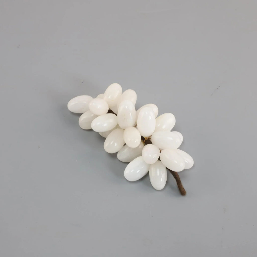 DecorBites™ Jade Grape Sculpture Handmade Desk Decor Fruit Figurine