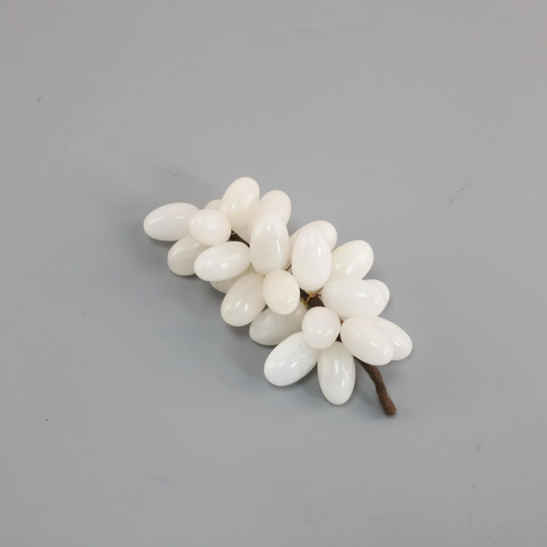 DecorBites™ Jade Grape Sculpture Handmade Desk Decor Fruit Figurine