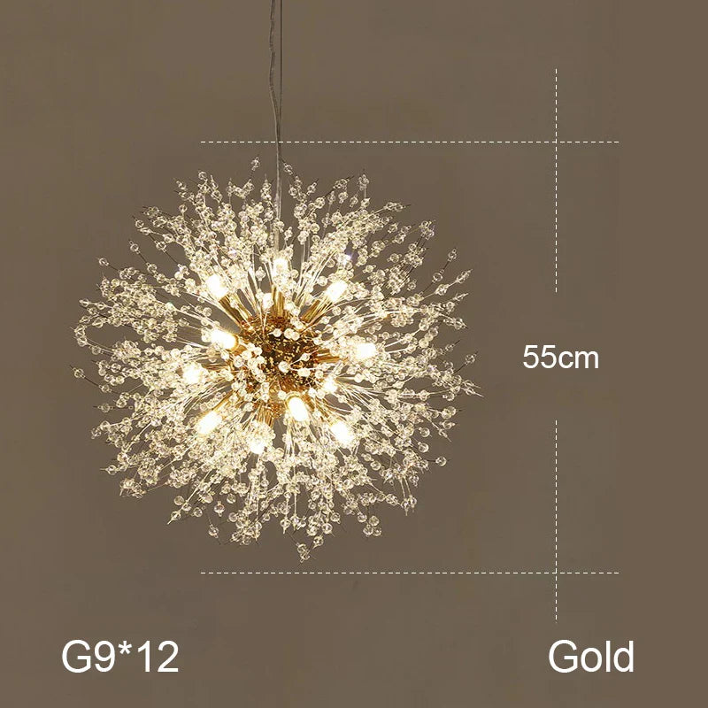 DecorBites™ Dandelion Chandelier: Nordic Minimalist Wrought Iron LED Indoor Light for Living Room