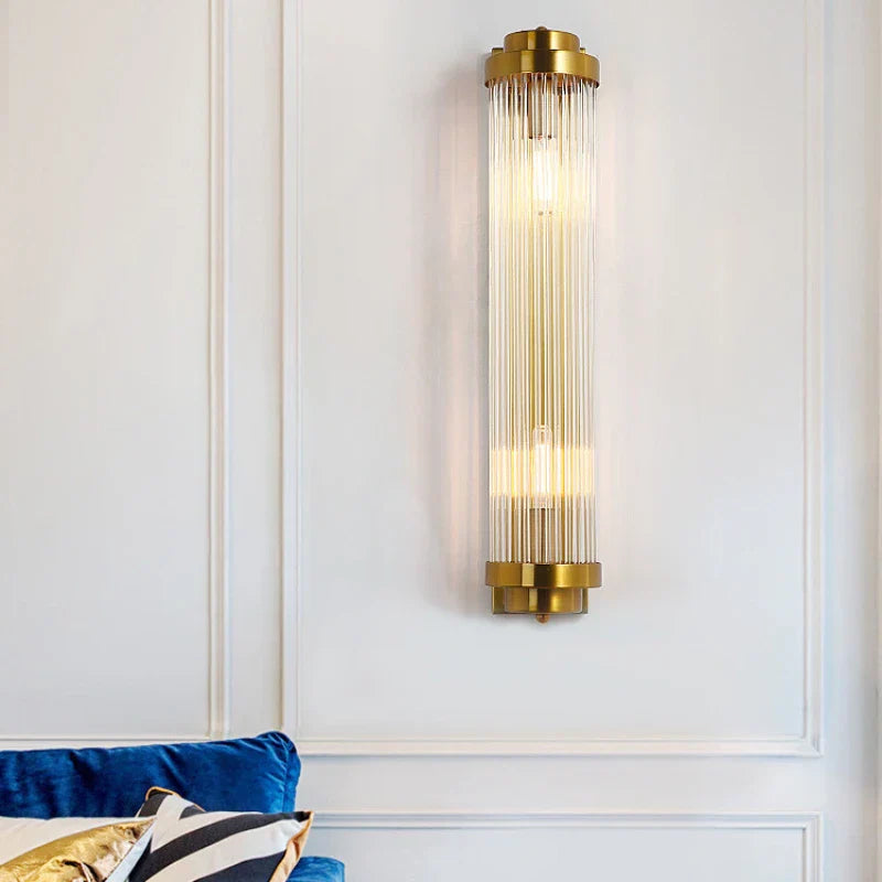 DecorBites™ Crystal Wall Sconce Lamp for Living Room Bedside Decor Glass Gold Lighting