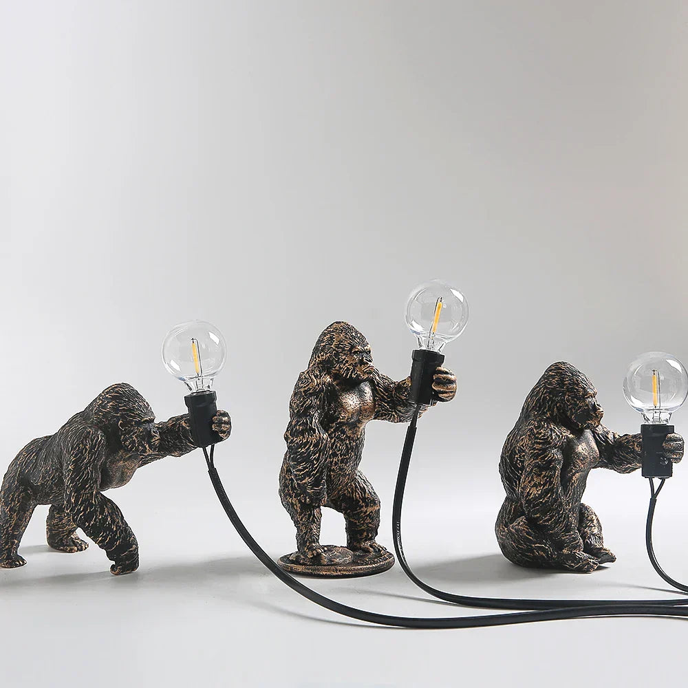 DecorBites™ King Kong Resin Night Light: Customizable LED Table Lamp for Modern Living Spaces