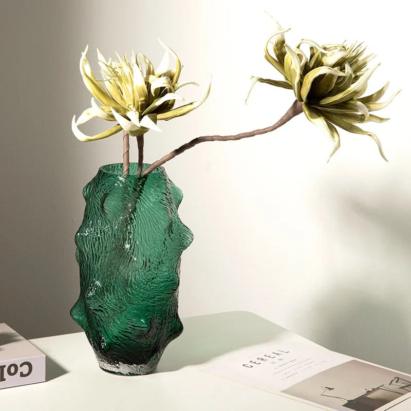 DecorBites™ Green Sea Cucumber Glass Vase Terrarium for Home Decoration