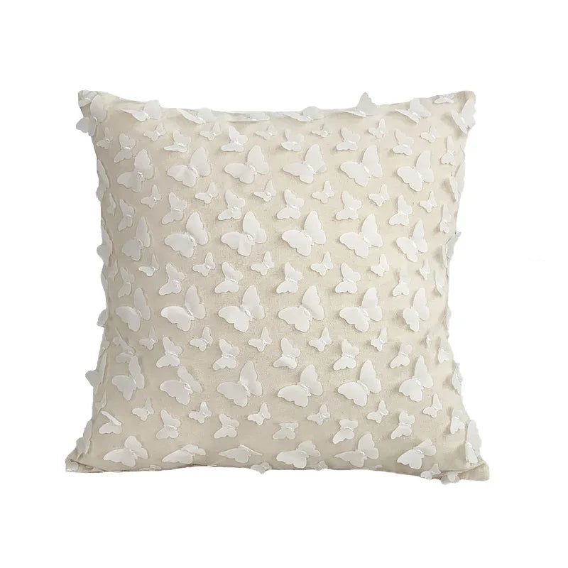 DecorBites™ Daisy Flora Embroidered Cushion Cover - Home Decor Yellow Blue Flowers