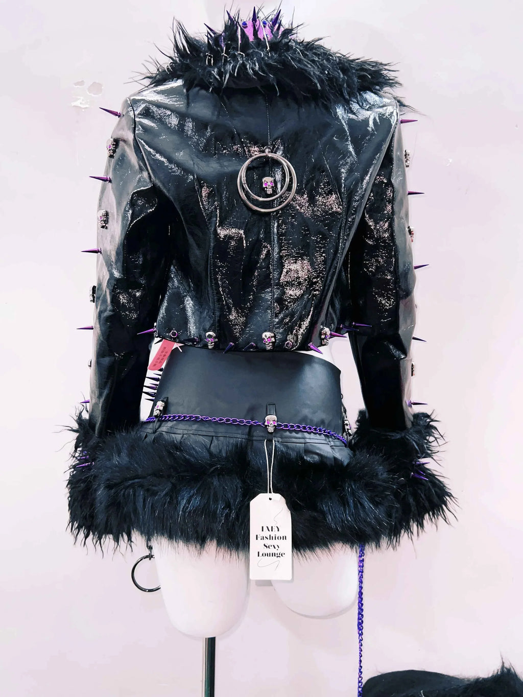 Women's Rivet Leather jacket Skull Leather jacket Gothic Leather jacket