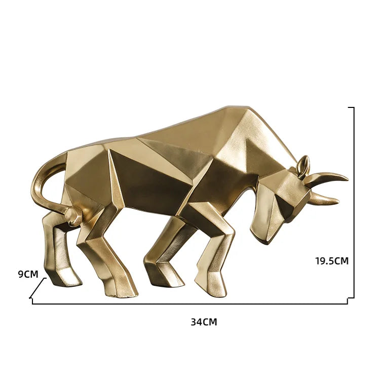 DecorBites™ Geometric Bison Sculpture Resin Home Office Modern Decor Tabletop Figurine
