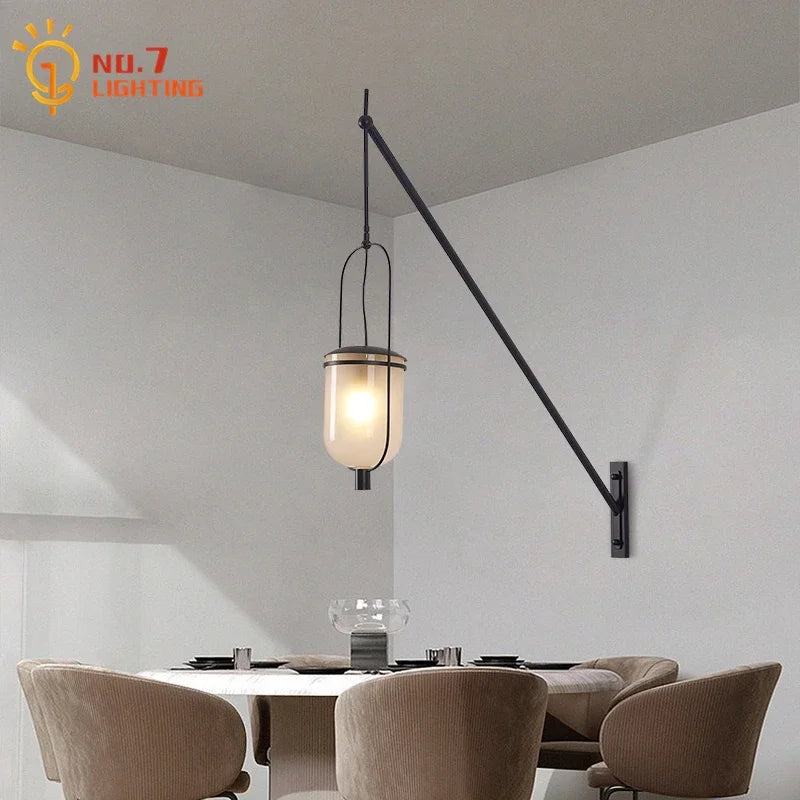 DecorBites™ Industrial Retro Swing Arm LED Wall Lamp for Restaurant Loft Decor