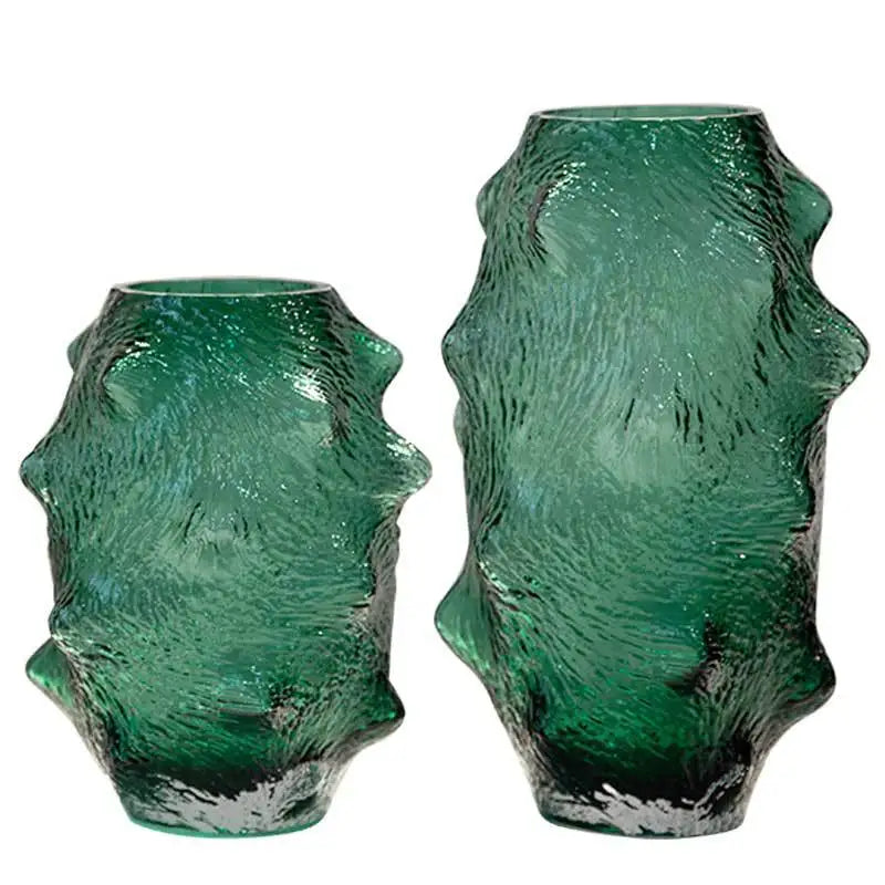 DecorBites™ Green Sea Cucumber Glass Vase Terrarium for Home Decoration