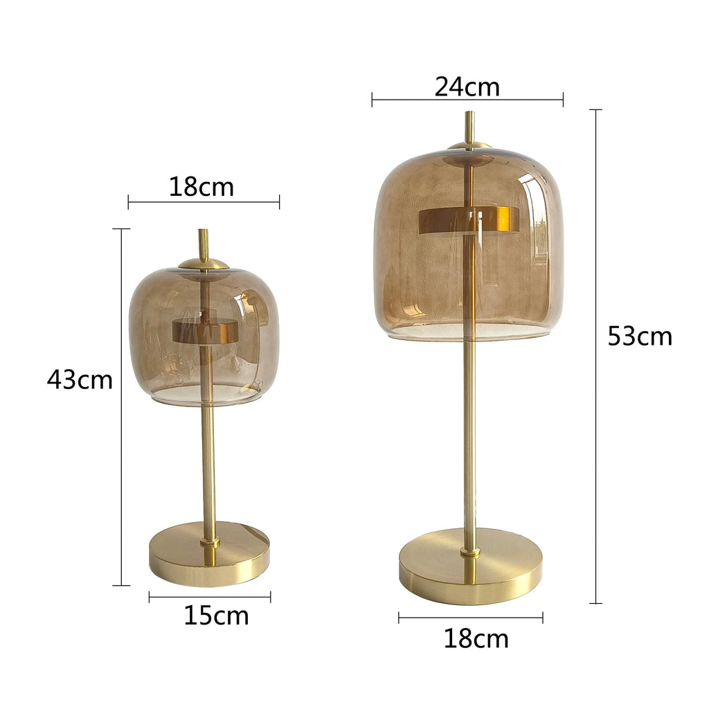 DecorBites™ Glass Table Lamp: Modern Nordic Design for Living Room Bedroom, Gold Luxury Décor
