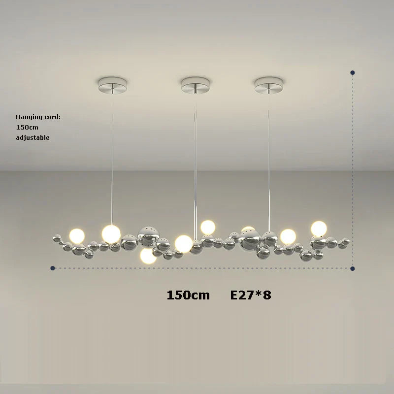 DecorBites™ Designer Molecule Chandelier: LED Dimmable Chrome Gold Lighting 2025 Trend