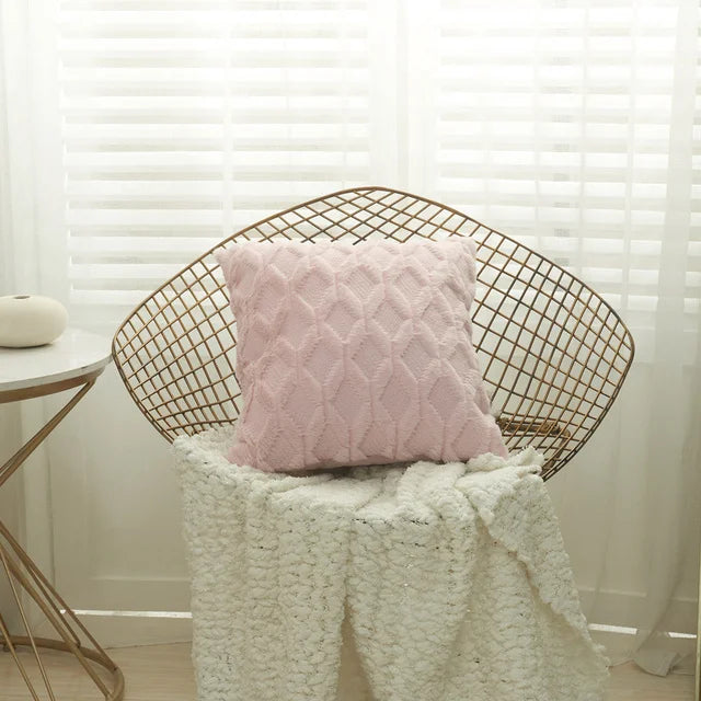 DecorBites™ Embroidered Diamond Cushion Cover for Modern Living Room Decor