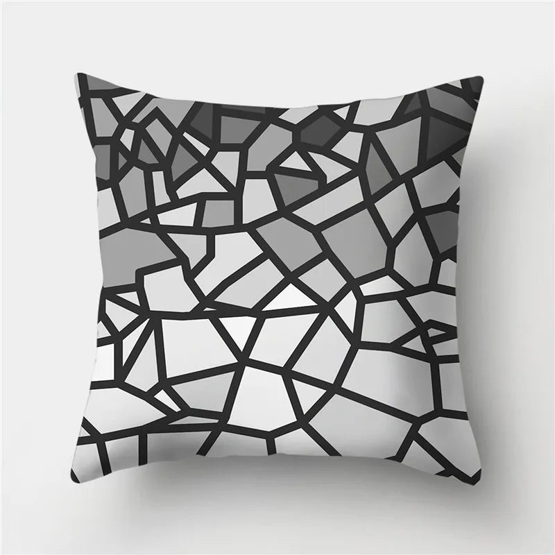 DecorBites™ Geometric Stripes Pillowcase 45x45cm Polyester Cushion Cover for Living Room