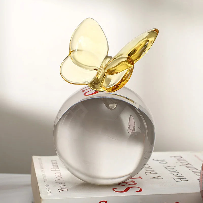 DecorBites™ Geometric Butterfly Crystal Ball Home Decor Figurine