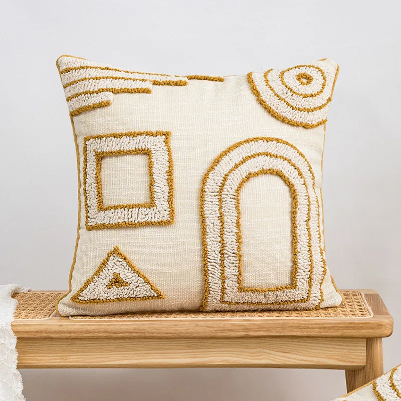 DecorBites™ Geometric Tufted Plush Cushion Cover for Stylish Home Decor