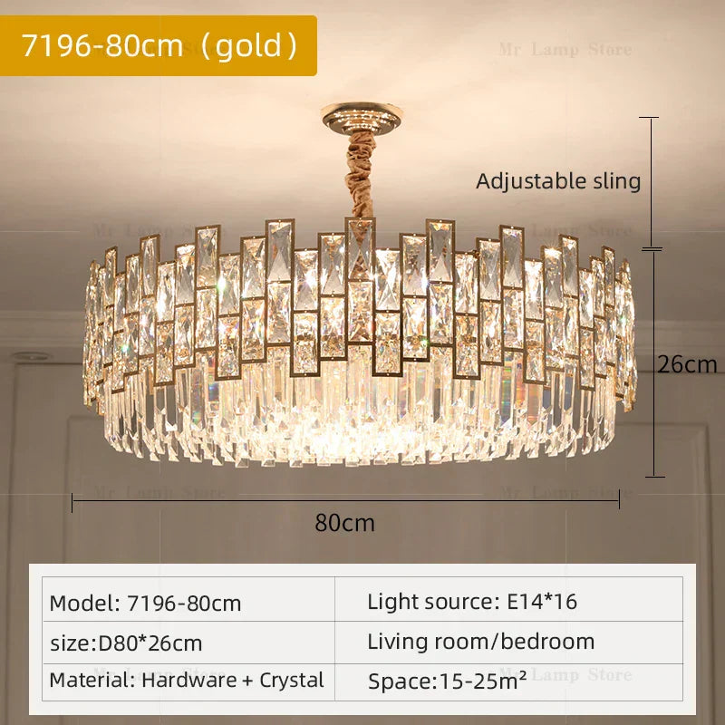 DecorBites™ Crystal Chandelier: Postmodern Light Luxury for Living Room, Bedroom, Kitchen.
