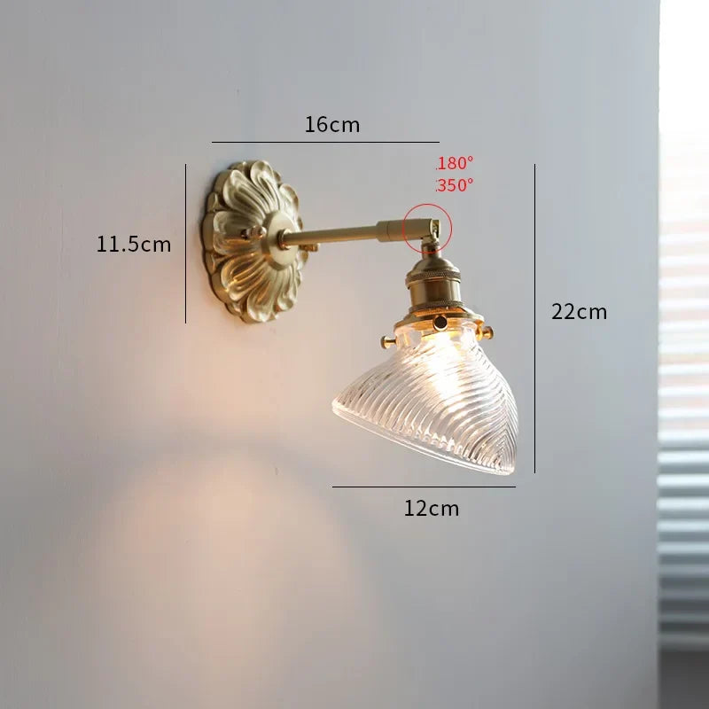 DecorBites™ Frosted Glass LED Wall Light Switch Socket Copper Lampara Pared
