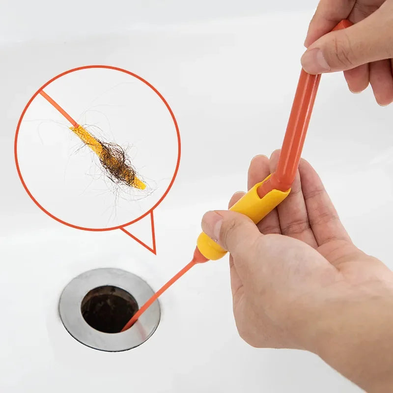 DecorBites™ Drain Cleaner Brush with Rotating Handle – Clog Remover Tool