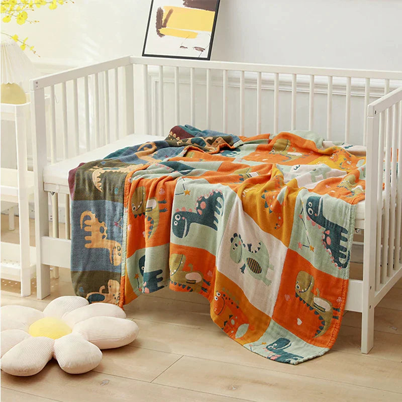 DecorBites™ Kids' 5-Layer Gauze Cotton Bath Towel - 120*150 CM