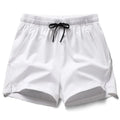 Unisex Lightweight Running Shorts with Zipper Pockets - Quick-Dry Athletic and Beach Shorts