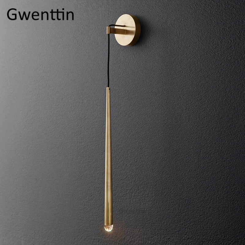 DecorBites™ Crystal Water Drop Wall Sconce for Bathroom & Bedroom, Gold LED Mirror Light