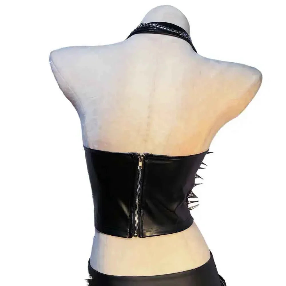 Grunge Emo Clothing ALT Punk Rock Clothes with Spikes Y2K Cyber Sexy Gothic Tank Goth T-shirt
