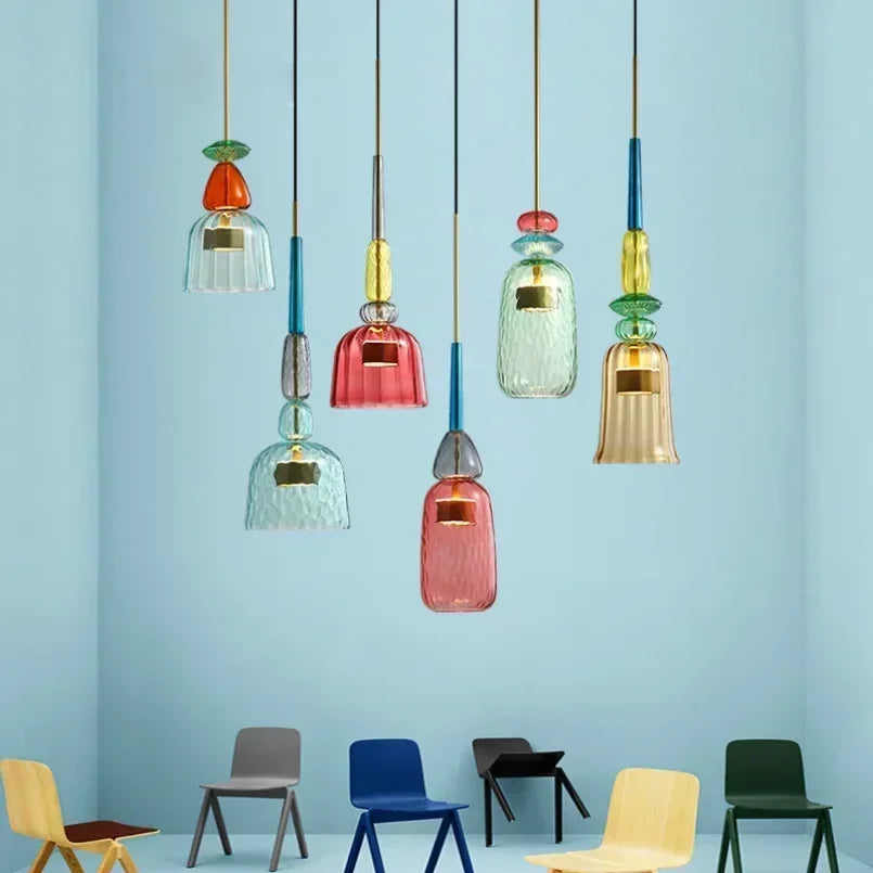 DecorBites™ Glass Pendant Lights for Kitchen Dining Room Island Chandeliers