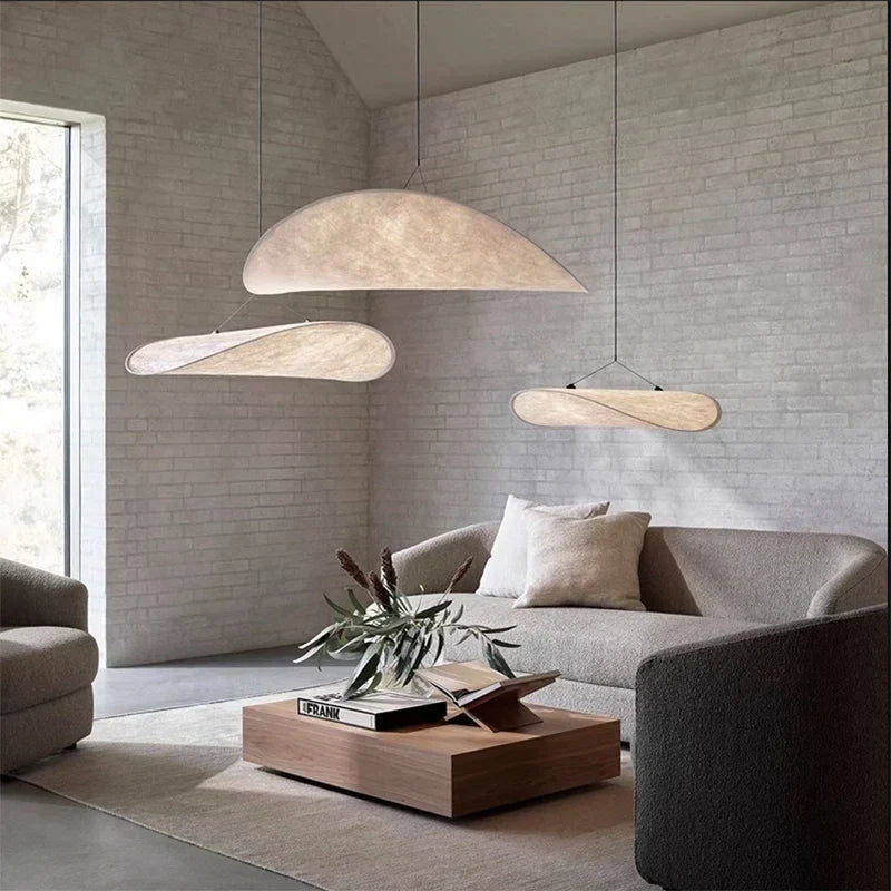 DecorBites™ Japanese Wabi-Sabi Minimalist Bedroom Chandelier - White Art Tea Room Lighting
