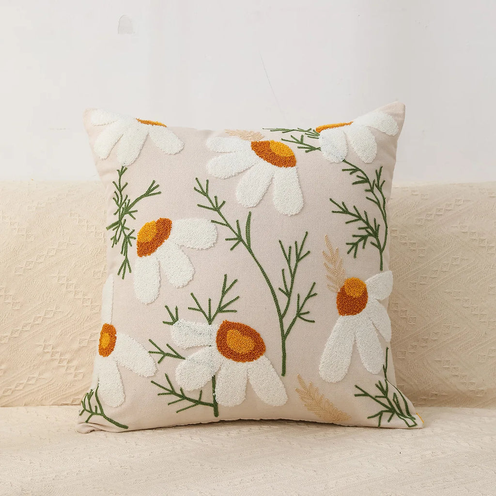 DecorBites™ Geometric Chenille Embroidered Pillow Covers Boho Moroccan Style Decor