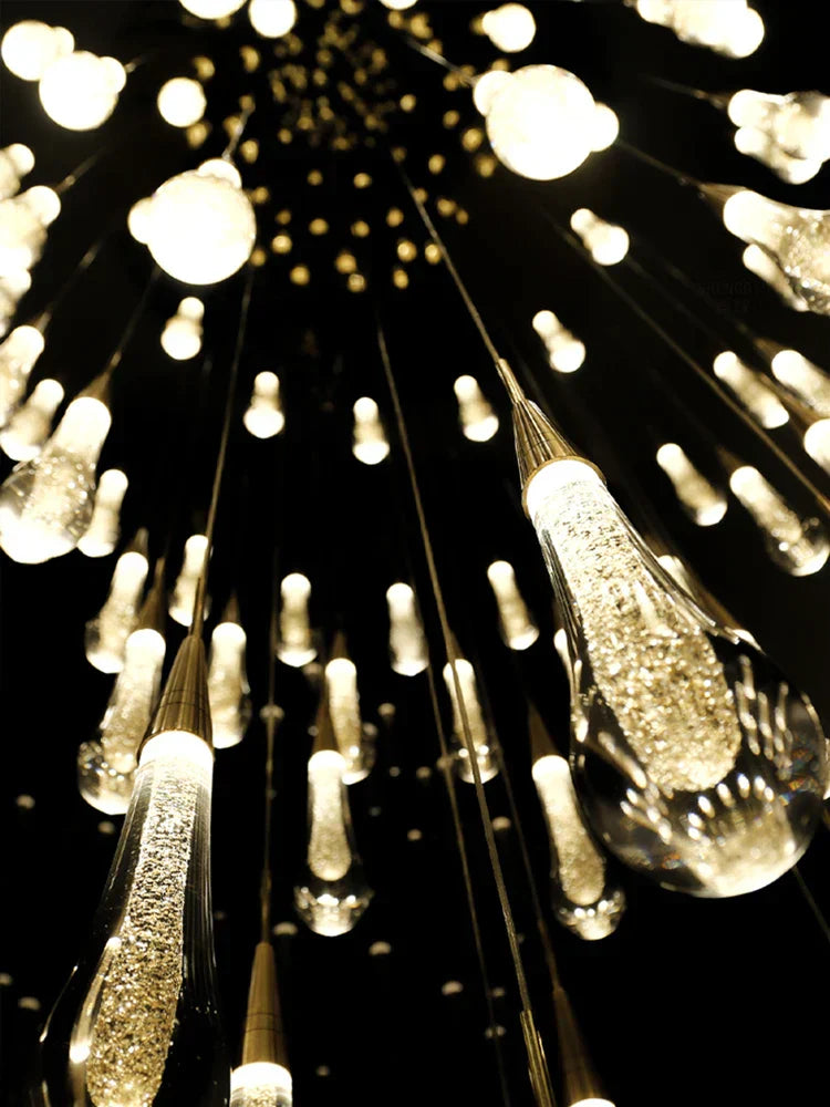DecorBites™ Crystal LED Pendant Chandelier for Modern Luxury Living Room