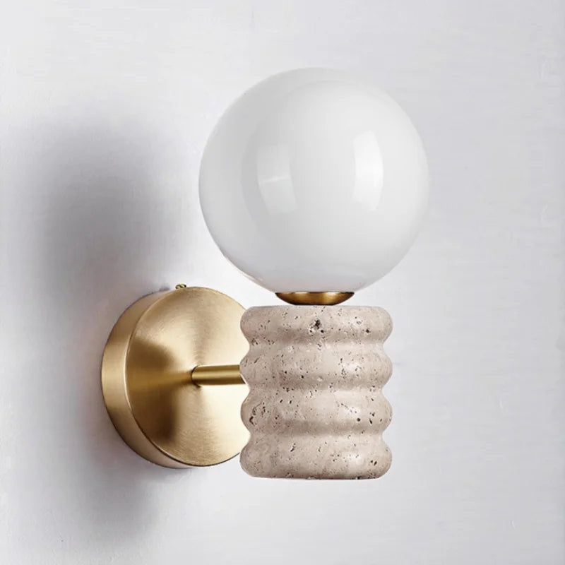 DecorBites™ Japanese Style LED Wall Lamp with Pull Chain and White Glass