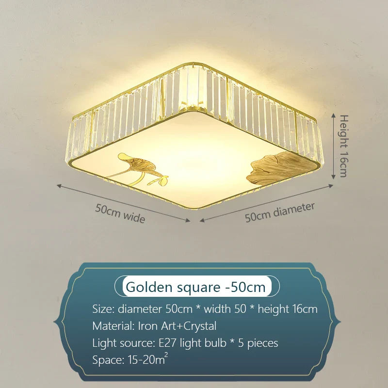 DecorBites™ Crystal Chinese Style Ceiling Light for Living Room and Bedroom
