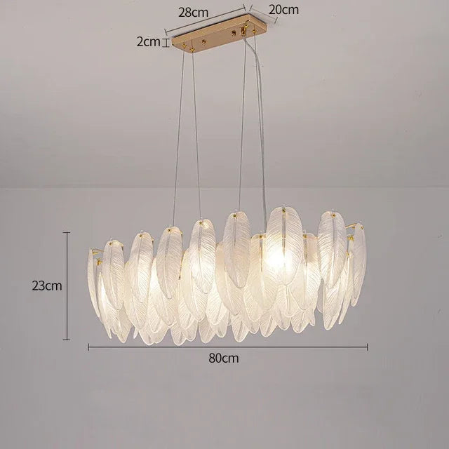 DecorBites™ Crystal Feather Chandelier: Luxury Pendant for Home Decor & Designer Ceiling Fixture