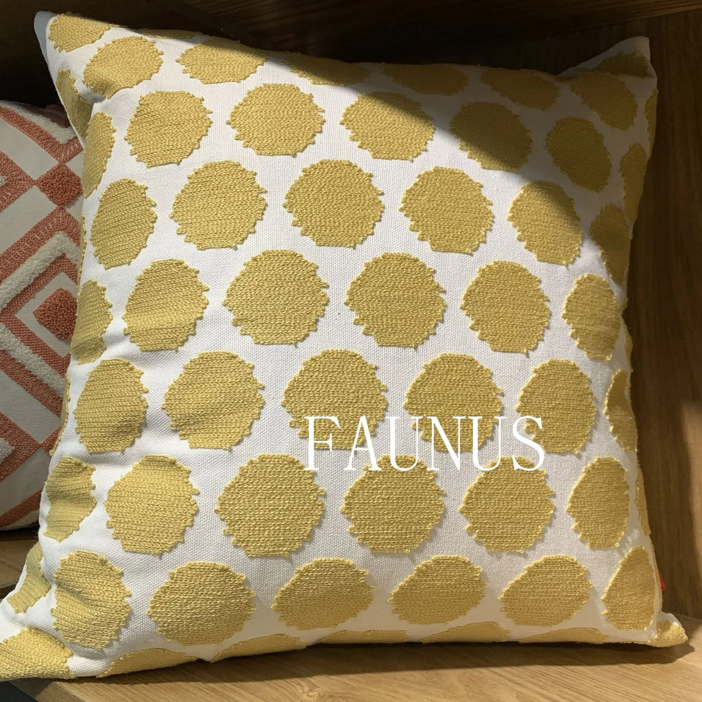 DecorBites™ Leaf Embroidered Cotton Cushion Cover Set - Home Decor Pillow Covers 45x45