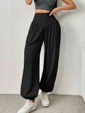 High Waist Women's Leggings Lantern Cuffed Comfortable Gym Fitness Leggings Sweats