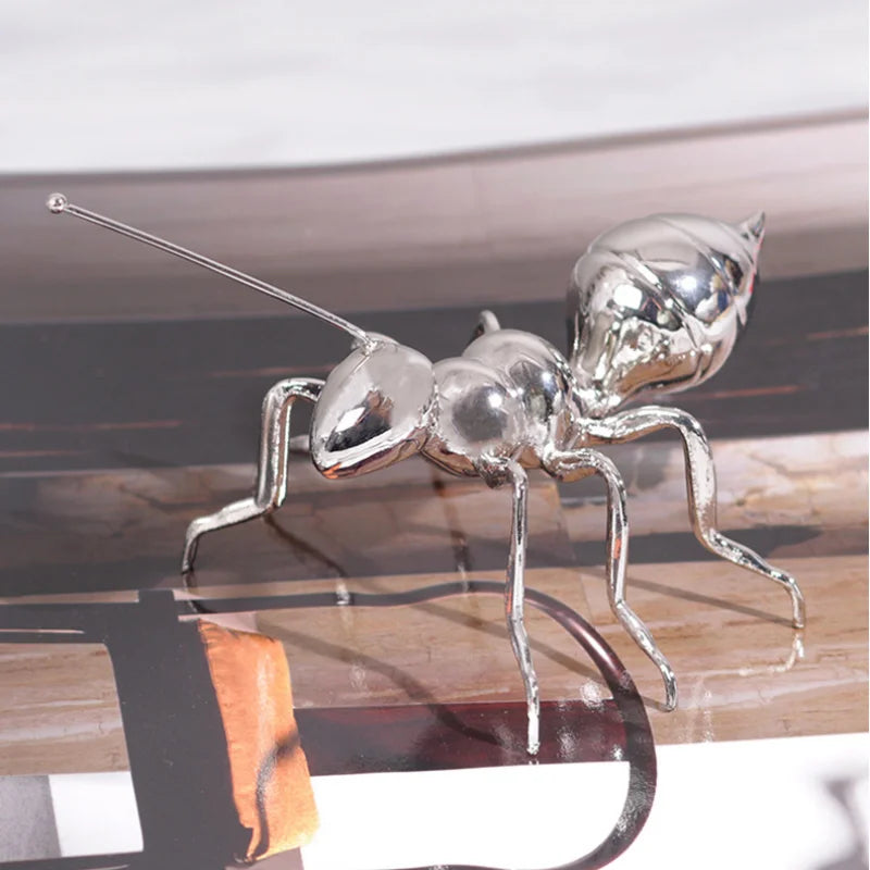 DecorBites™ Golden Ant Metal Sculpture Figurine Home Decor Insect Ornament