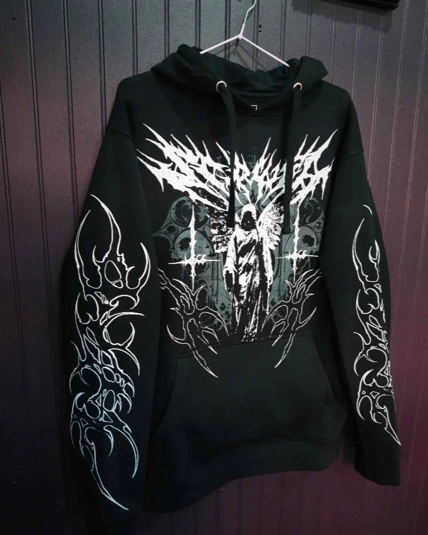 Y2K Sweatshirt for Women White Angel Themed Spike Print