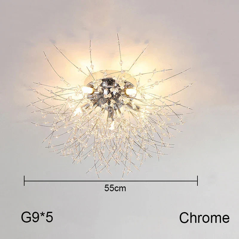 DecorBites™ Dandelion Chandelier: Nordic Minimalist Wrought Iron LED Indoor Light for Living Room