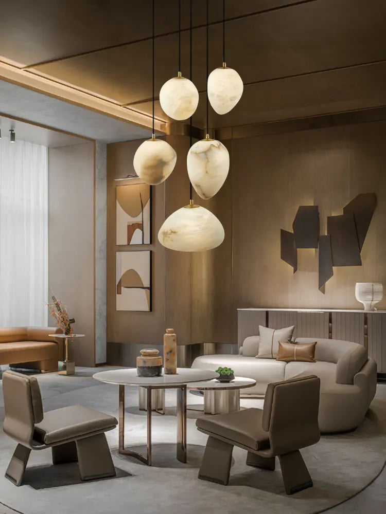 DecorBites™ Geometry Marble LED Chandelier for Living Room Kitchen Island