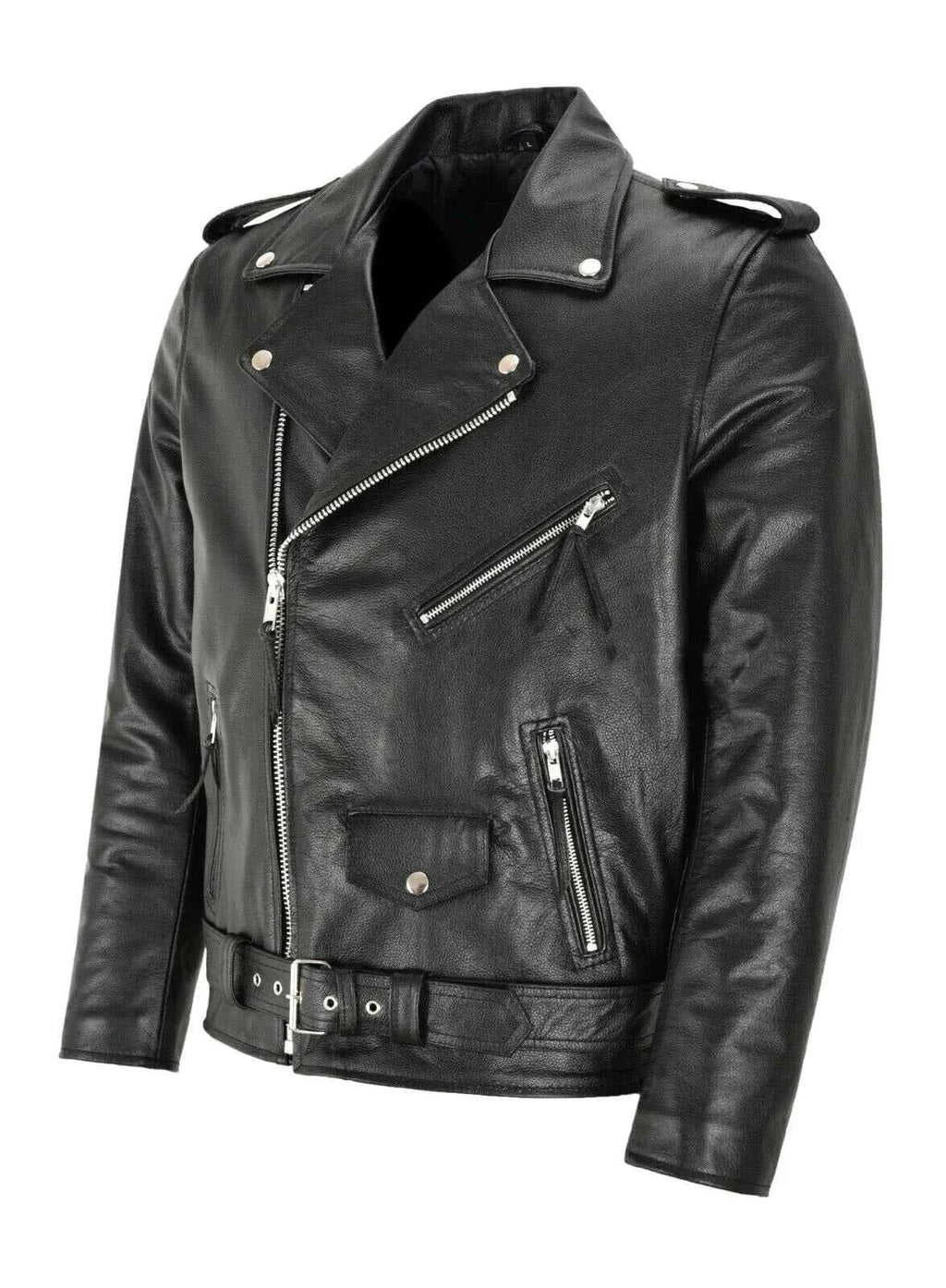 Men's PU Leather Motorcycle Fashion Slim Fit Leather Coat
