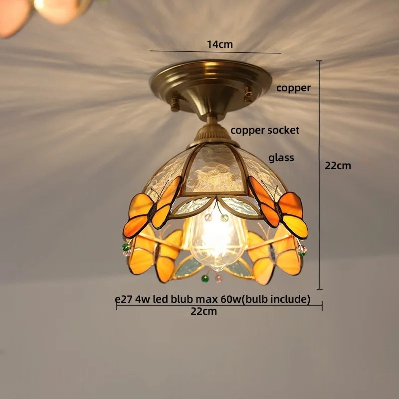 DecorBites™ Glass LED Ceiling Lamp Modern Copper Socket Ceiling Lights