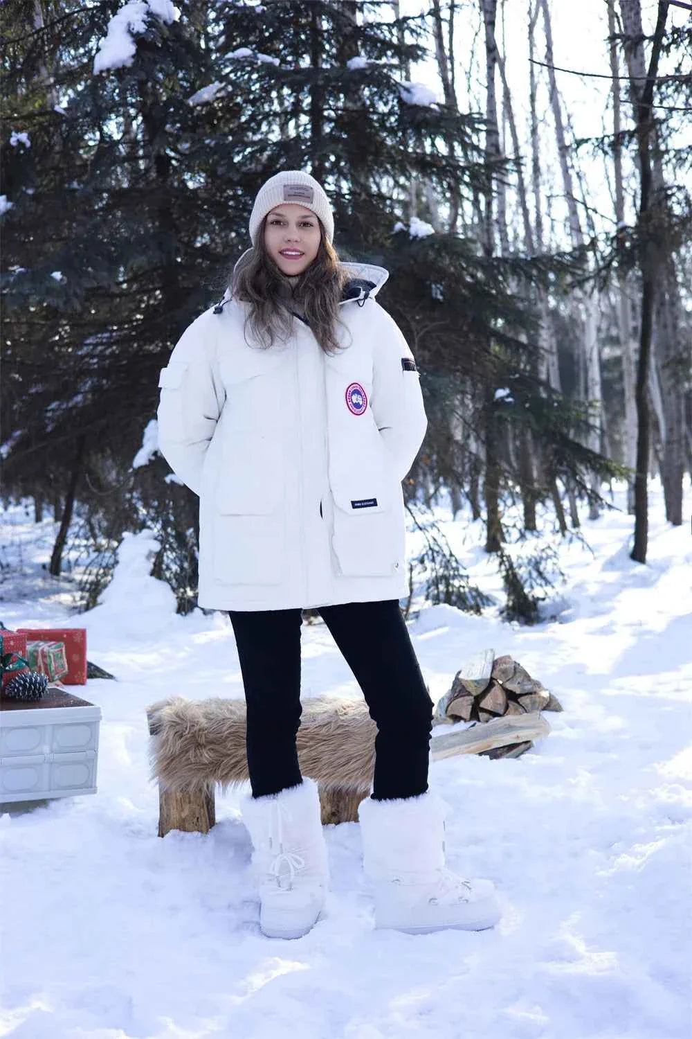 Faux Fox Fur Snow Boots Furry Warm Cotton Boots Female Outdoor Ski Boots