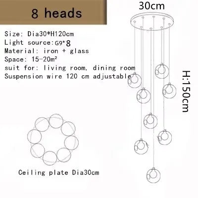 DecorBites™ LED Chandelier: Modern Lighting for Living, Dining, and Staircase Areas