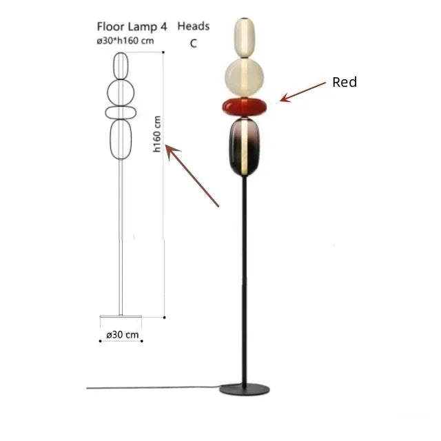 DecorBites™ Glass Floor Lamp LED Table Light - Italian Design High Quality