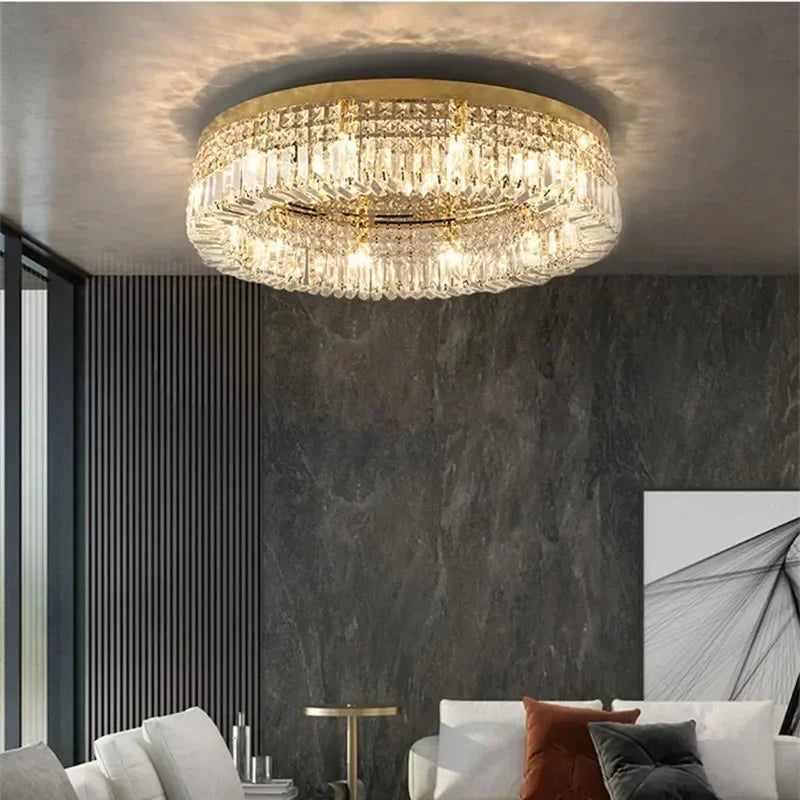 DecorBites™ Gold Crystal Pendant Chandelier for Modern Dining Room Lighting