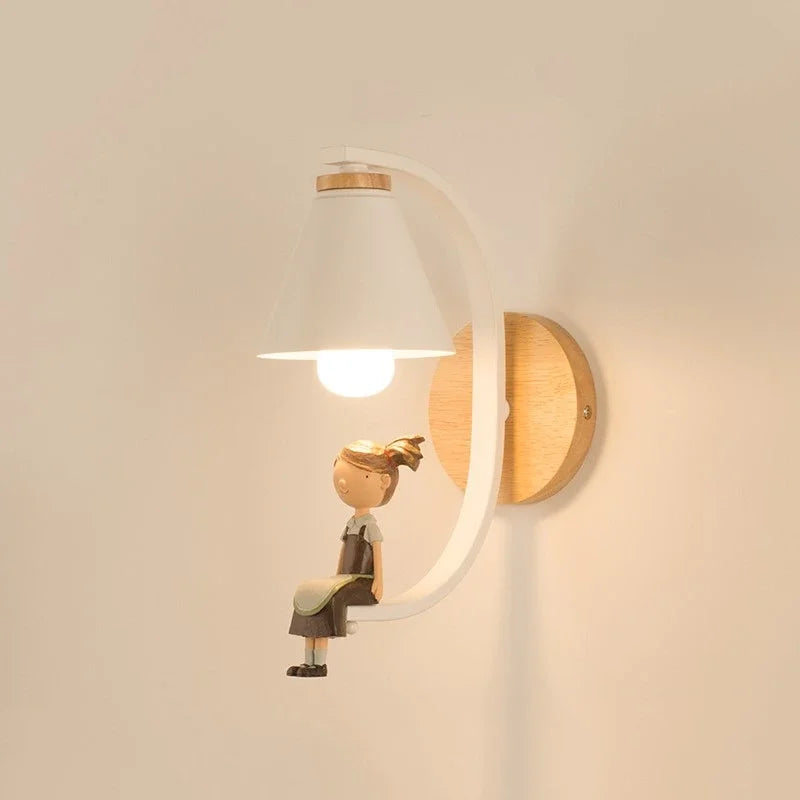 DecorBites™ Birdie Wall Lamp: Modern Nordic Wood Bedroom Light