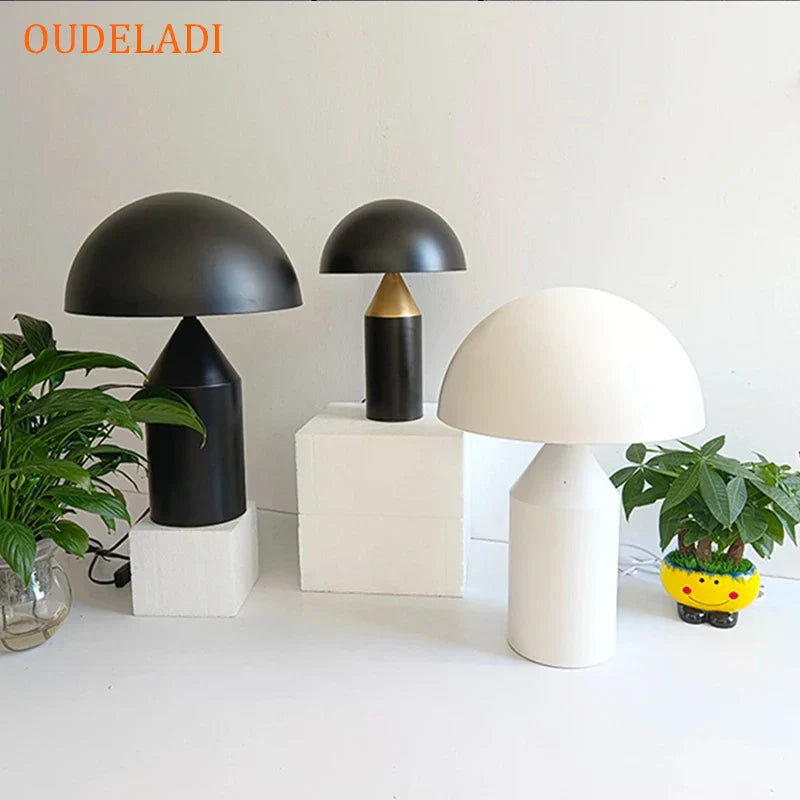 DecorBites™ Gold Iron Mushroom Table Lamp for Home Decor, Living Room, Bedroom - G9 Interface
