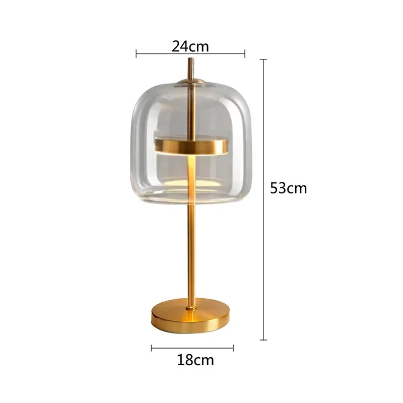DecorBites™ Glass Table Lamp: Modern Nordic Design for Bedroom Living Room Decor