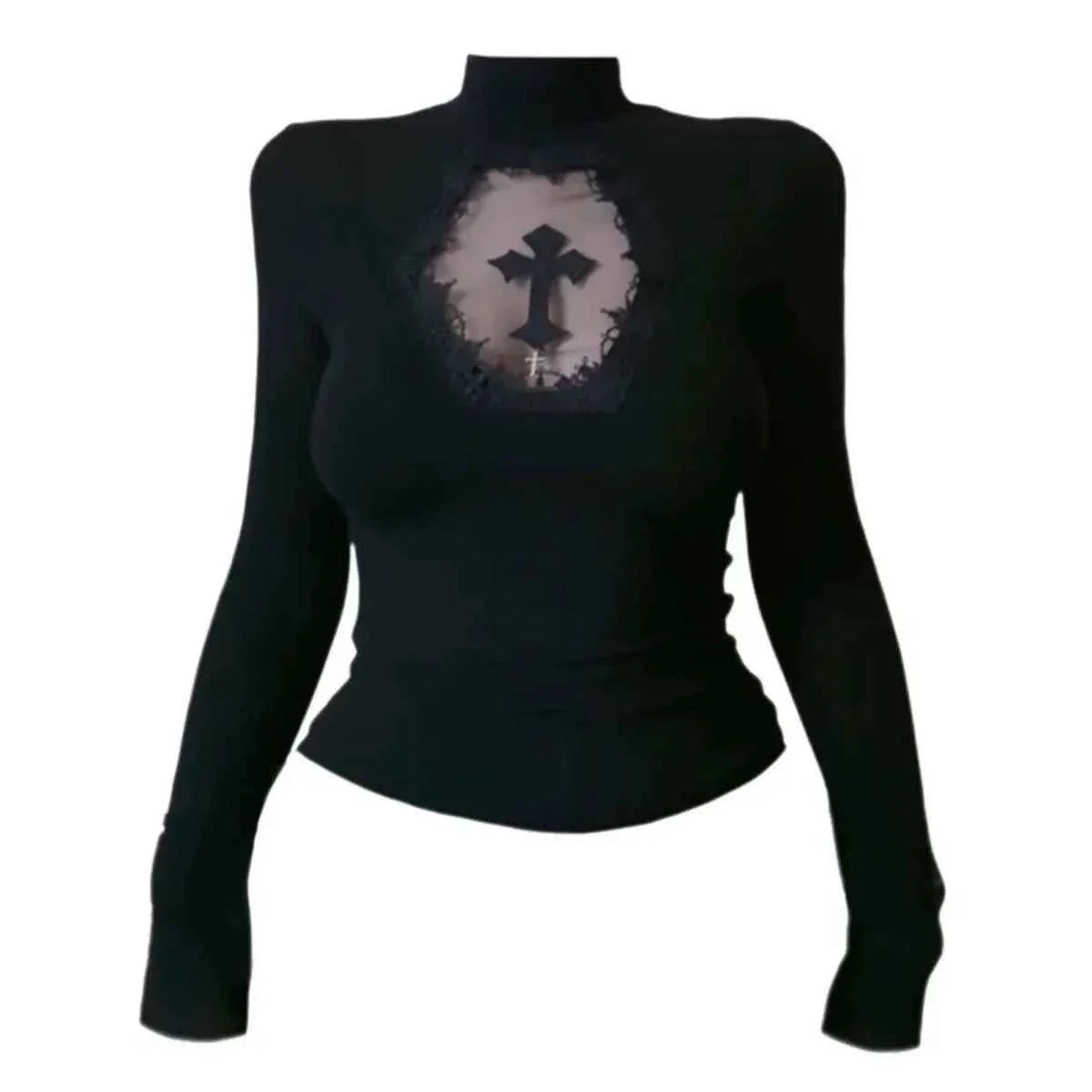 Hollow Out T-shirt Gothic Punk Alt Style