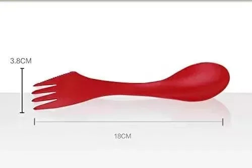 DecorBites™ Kids 3-In-1 Plastic Spork Set for Traveling, Camping, and Picnics
