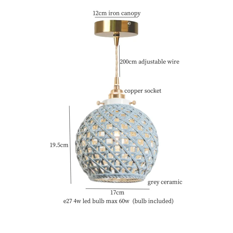 DecorBites™ French Minimalism Ceramic LED Pendant Light for Home Decor